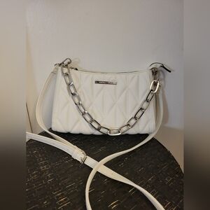 White Quilted Chain Shoulder Bag